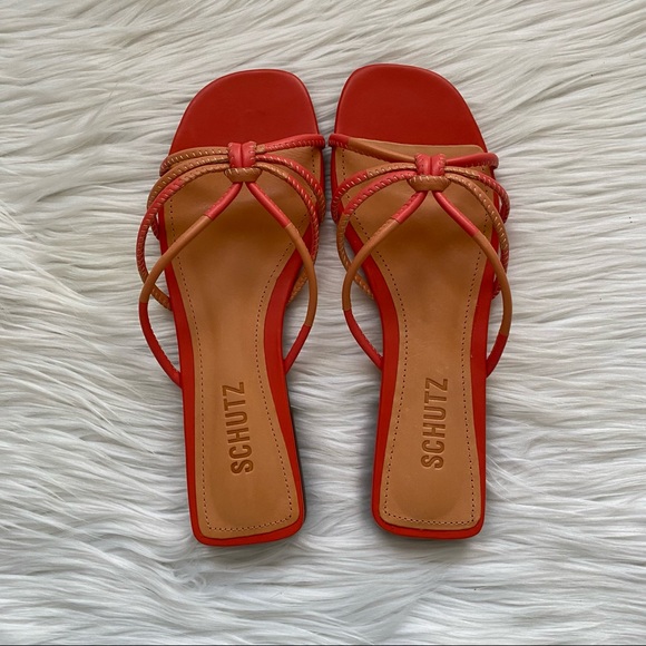 SCHUTZ Nathy Strappy Sandal 6 Coral/Toasty NIB - Picture 2 of 10